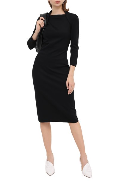 Платье из вискозы GIORGIO ARMANI черного цвета по цене 120500 руб., арт. 6HAA76/AJDRZ, фото 2 Платье из вискозы GIORGIO ARMANI, арт. 6HAA76/AJDRZ, фото 2