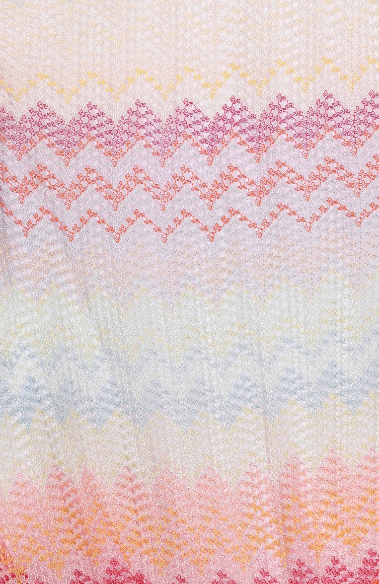 Детское платье из вискозы MISSONI разноцветного цвета, арт. MW1C01/Q0077/6-10 | Фото 3 (Материал внешний: Вискоза; Рукава: Короткие; Случай: Повседневный; Девочки Кросс-КТ: Платье-одежда; Материал подклада: Хлопок; Автоматизация ТО: Проставлено; Автоматизация состава: Проставлено; Ростовка одежда: 6 лет | 116 см, 10 - 11 лет | 140 - 146см, 8 лет | 128 см)