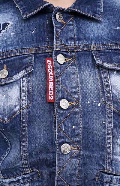 Джинсовая куртка DSQUARED2 синего цвета по цене 68700 руб., арт. S80AM0007/S30342, фото 5 Джинсовая куртка DSQUARED2, арт. S80AM0007/S30342, фото 5