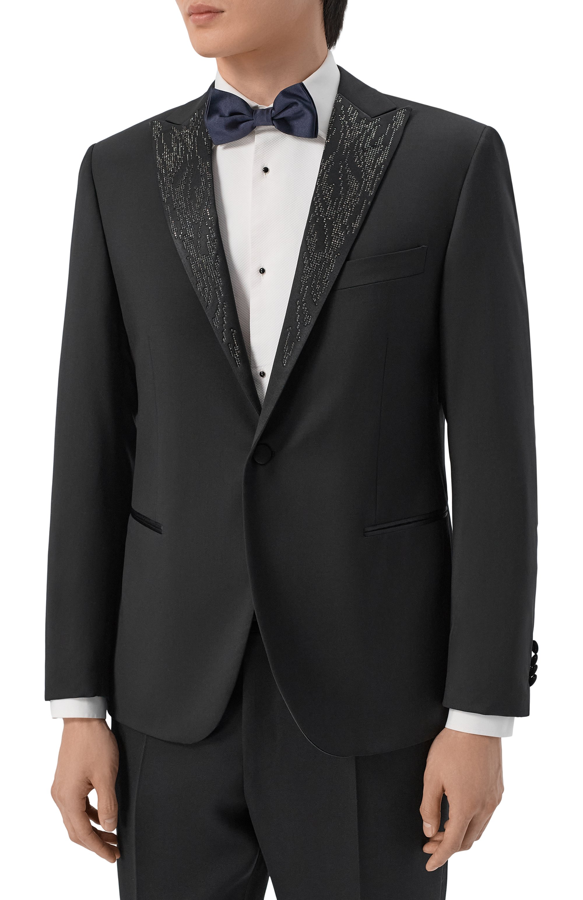 Шерстяной смокинг с отделкой стразами CORNELIANI, арт. 276T46/2798150, фото 3