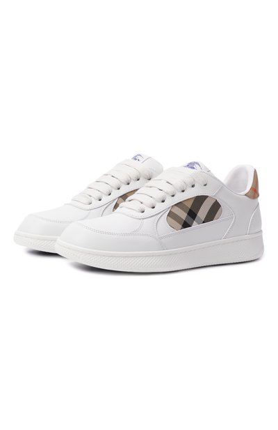 Комбинированные кеды terrace BURBERRY белого цвета по цене 72600 руб., арт. 8108654, фото 1 Комбинированные кеды terrace BURBERRY, арт. 8108654, фото 1