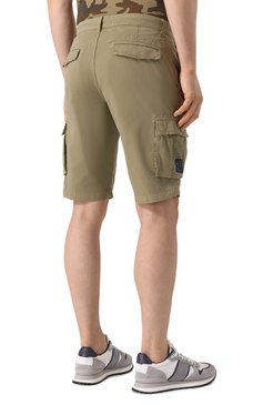 Мужские хлопковые шорты AERONAUTICA MILITARE хаки цвета, арт. 241/BE066CT1122 | Фото 4 (Длина Шорты М: До колена; Материал внешний: Хлопок; Принт: Без принта; Случай: Повседневный; Стили: Милитари)