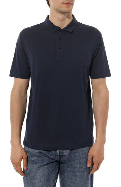 Хлопковое поло CANALI темно-синего цвета по цене 32350 руб., арт. T0238/MJ01495, фото 3 Хлопковое поло CANALI, арт. T0238/MJ01495, фото 3