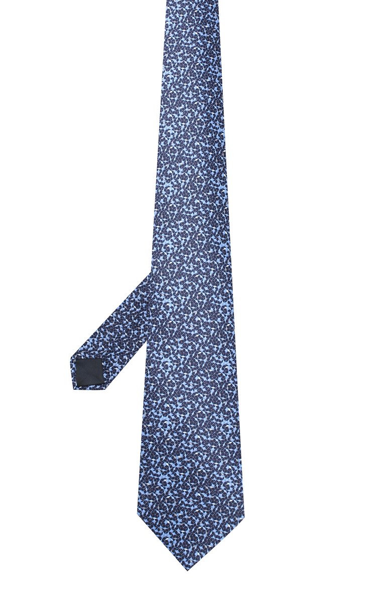 Мужской комплект из галстука и платка LANVIN темно-синего цвета, арт. 4156/TIE SET | Фото 2 (Материал: Текстиль, Шелк; Нос: Не проставлено)