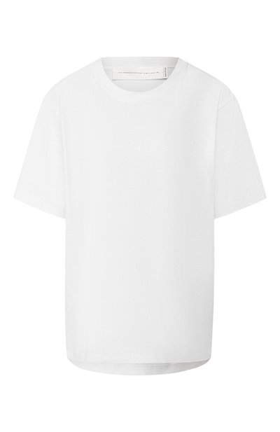Женская хлопковая футболка VICTORIA, VICTORIA BECKHAM, арт. JYVV 072F PAW19 C0TT0N JERSEY