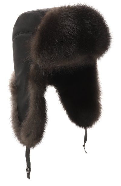 Мужская шапка-ушанка modern с отделкой из соболя BLACK SABLE, арт. BS-MHMP-EB