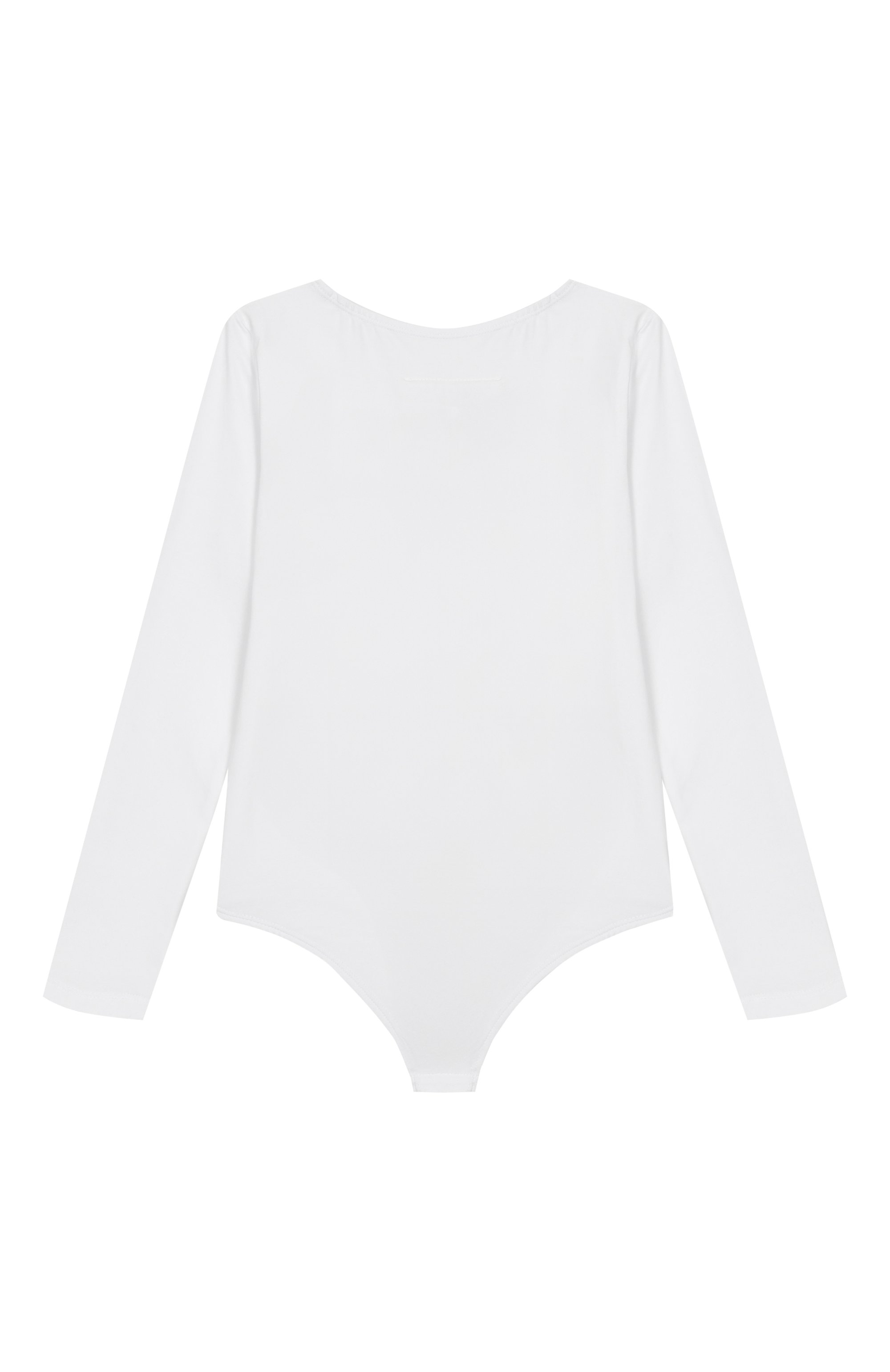 Хлопковое боди MM6 белого цвета по цене 14650 руб., арт. M60911/MM06L, фото 2 Хлопковое боди MM6, арт. M60911/MM06L, фото 2