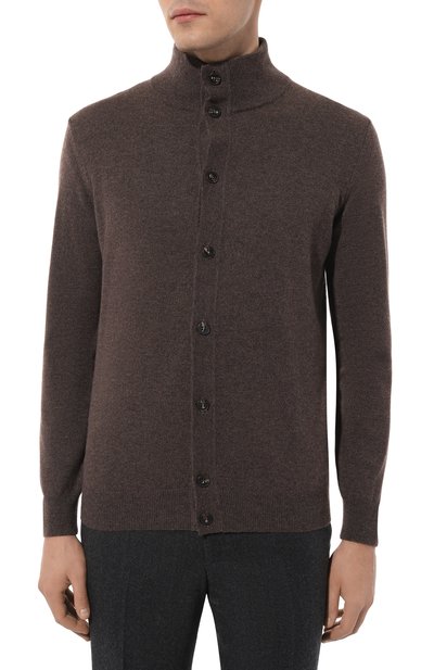 Кашемировый кардиган KANGRA темно-коричневого цвета по цене 77950 руб., арт. 9041 56, фото 3 Кашемировый кардиган KANGRA, арт. 9041 56, фото 3