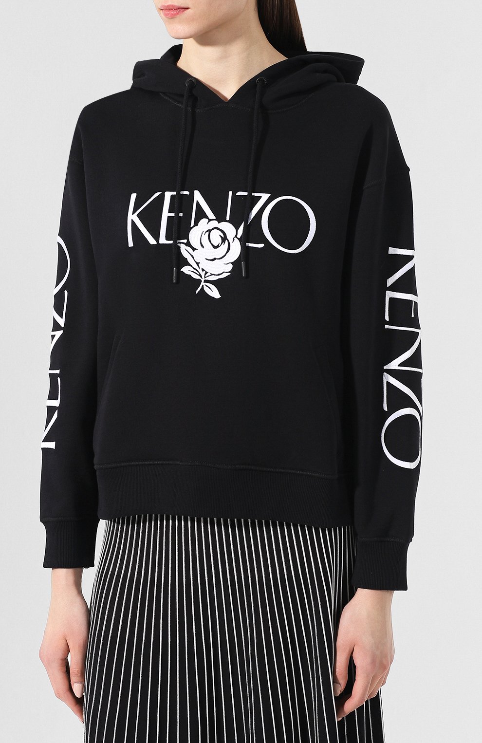 Хлопковое худи KENZO черного цвета по цене 29950 руб., арт. 2SW780952, фото 3 Хлопковое худи KENZO, арт. 2SW780952, фото 3