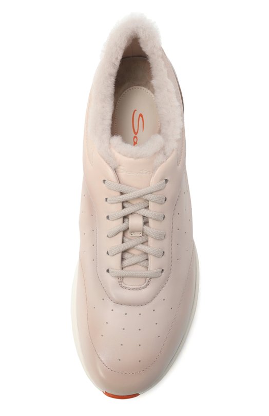 Кожаные кроссовки Easy Bounce Santoni WBBG61376BARPVWC Бежевый  WBBG61376BARPVWC Фото 6