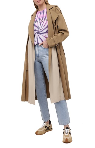 Хлопковая футболка ISABEL MARANT ETOILE фиолетового цвета по цене 14150 руб., арт. TS0406-21P044E/ZEWEL, фото 2 Хлопковая футболка ISABEL MARANT ETOILE, арт. TS0406-21P044E/ZEWEL, фото 2