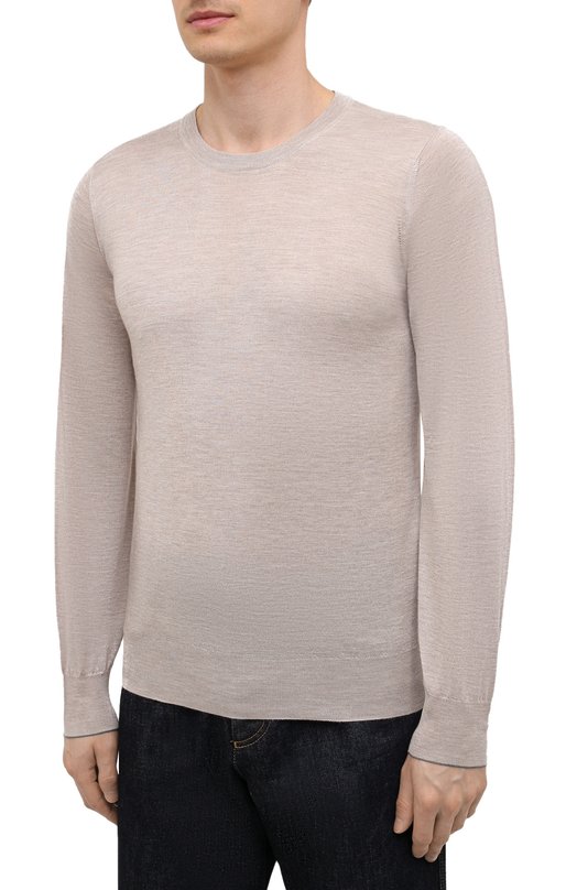 Джемпер из кашемира и шелка Brunello Cucinelli M2300100 Бежевый  M2300100 Фото 3