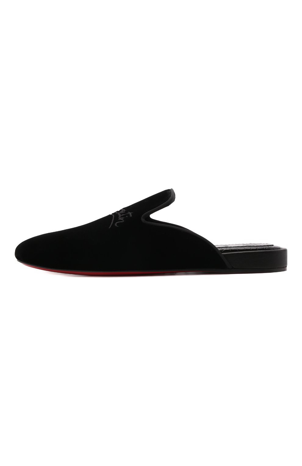 Текстильные домашние туфли navy coolito CHRISTIAN LOUBOUTIN темно-синего цвета по цене 75000 руб., арт. 3211097/NAVY C00LIT0 FLAT, фото 3 Текстильные домашние туфли navy coolito CHRISTIAN LOUBOUTIN, арт. 3211097/NAVY C00LIT0 FLAT, фото 3