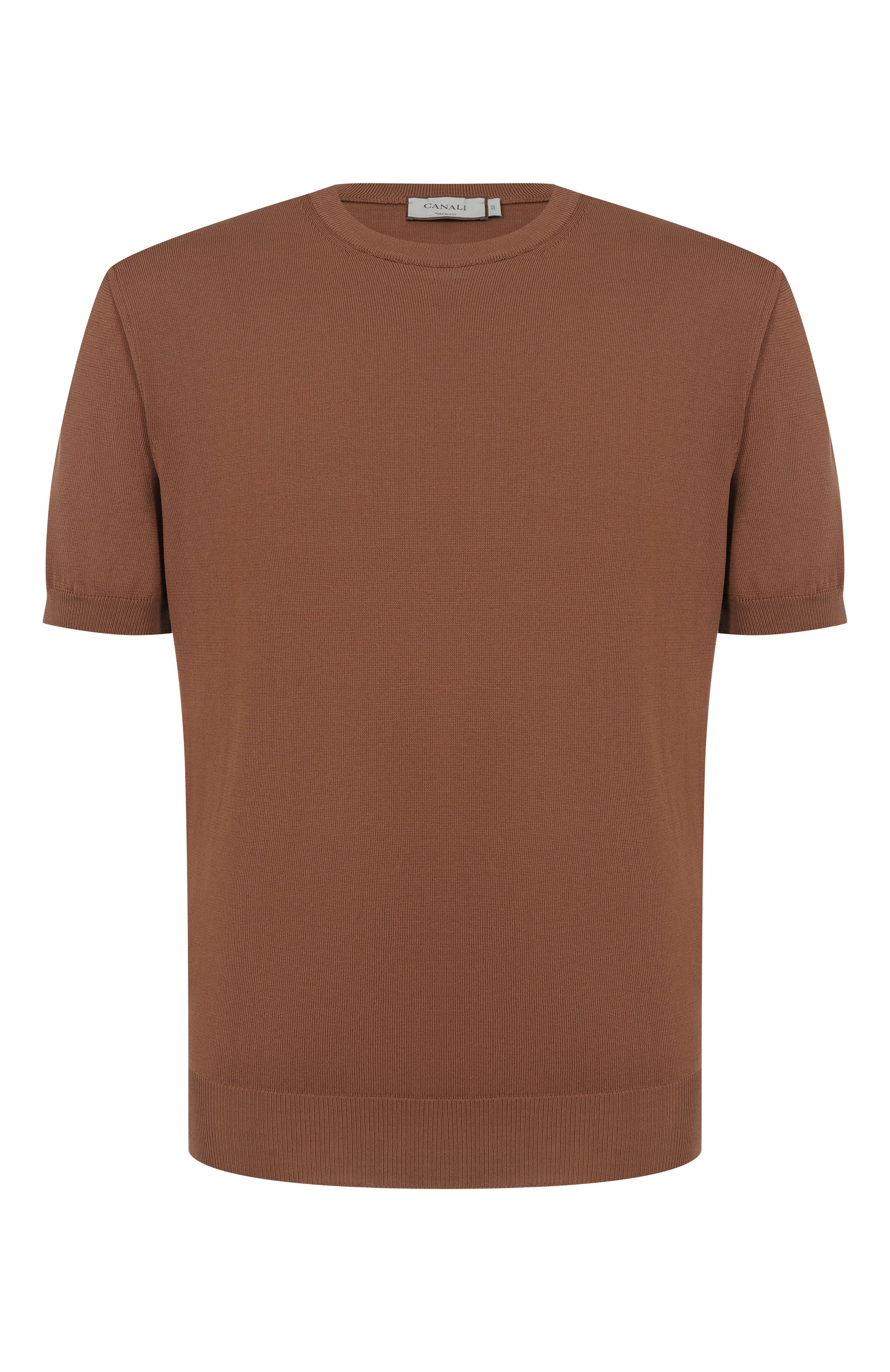 Хлопковый джемпер CANALI коричневого цвета по цене 36450 руб., арт. C0719/MK02459, фото 1 Хлопковый джемпер CANALI, арт. C0719/MK02459, фото 1