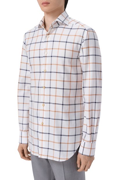 Хлопковая рубашка KITON белого цвета по цене 136500 руб., арт. UCCH09683, фото 3 Хлопковая рубашка KITON, арт. UCCH09683, фото 3