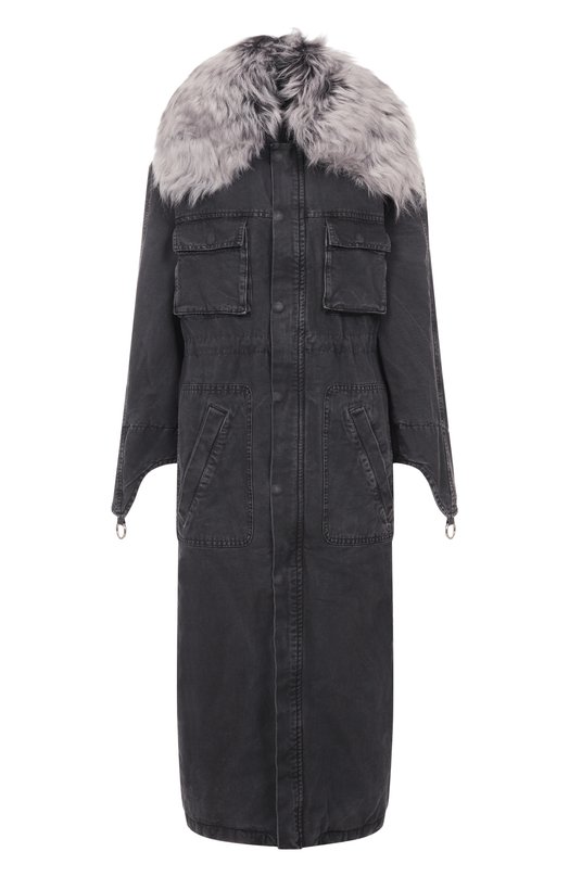 Парка с отделкой из овчины Blumarine 2J222W_SET Серый 2J222W_SET