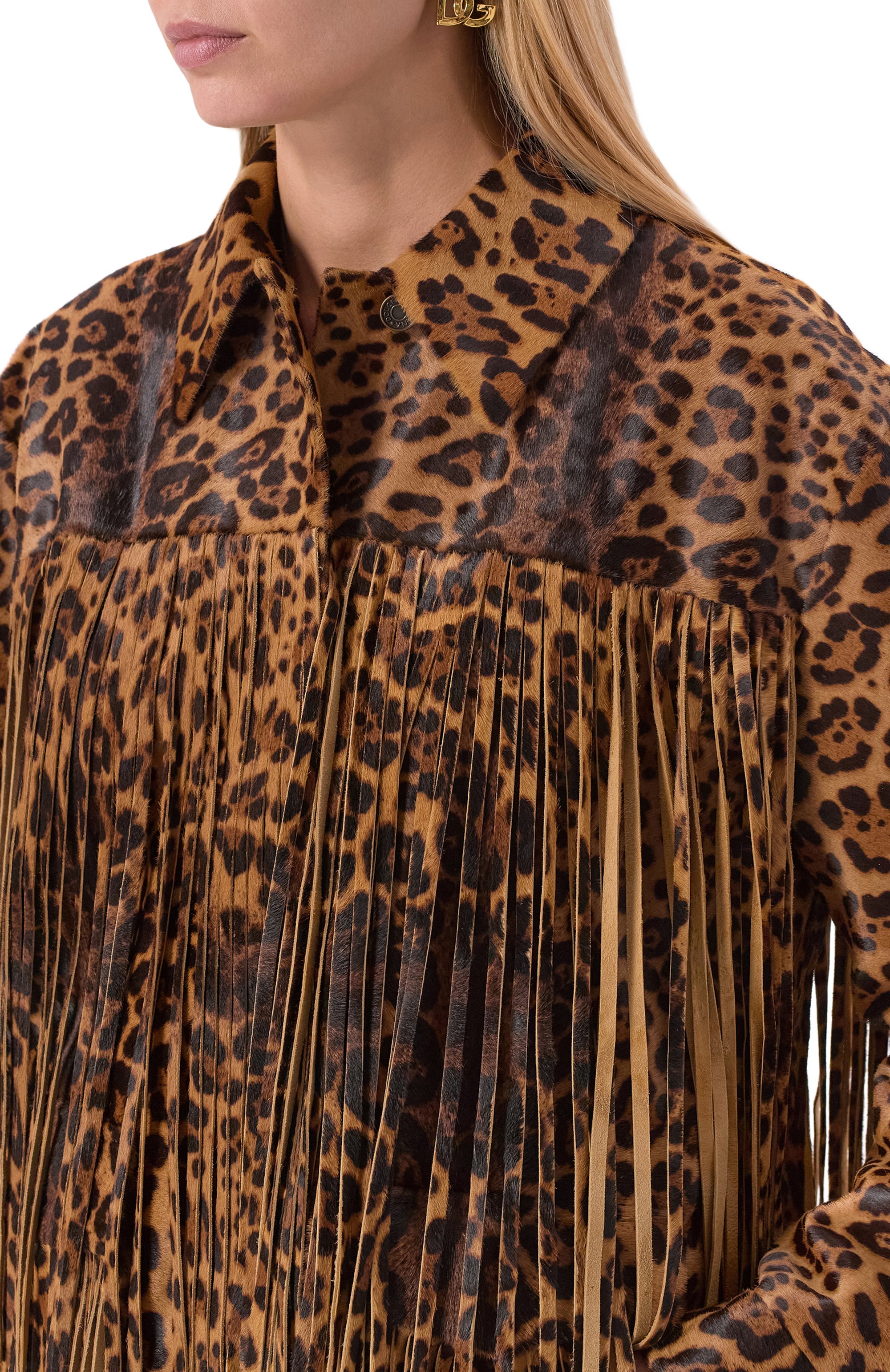 Кожаная куртка DOLCE & GABBANA леопардового цвета по цене 1915000 руб., арт. F9T45L/HULXR, фото 5 Кожаная куртка DOLCE & GABBANA, арт. F9T45L/HULXR, фото 5