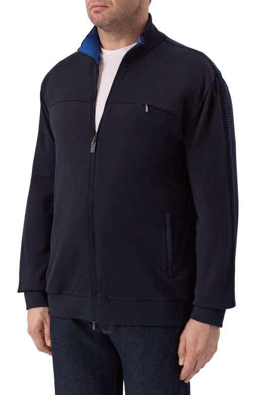 Кардиган из хлопка и шелка Zilli JSS001M0112VGCJ00/62-64 Синий  JSS001M0112VGCJ00/62-64 Фото 3