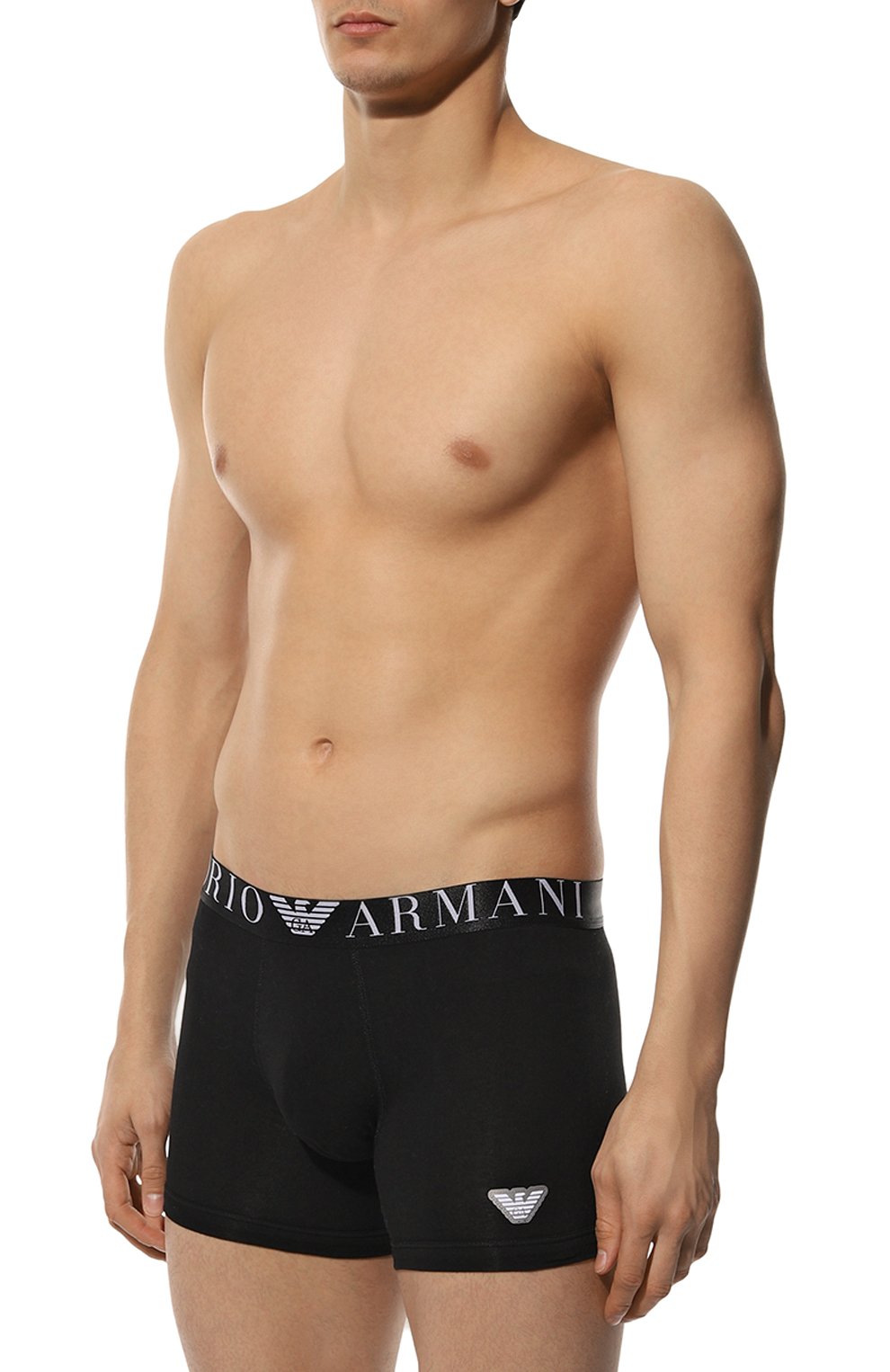 Хлопковые боксеры EMPORIO ARMANI черного цвета по цене 4450 руб., арт. 110818/3R512, фото 2 Хлопковые боксеры EMPORIO ARMANI, арт. 110818/3R512, фото 2