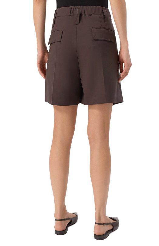 Шерстяные шорты Brunello Cucinelli MPW07P8953 Коричневый  MPW07P8953 Фото 4