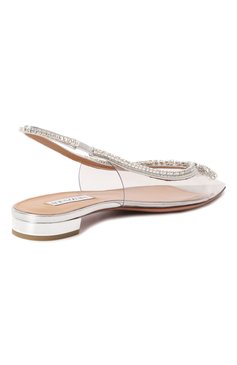 Женские балетки seduction crystal AQUAZZURA прозрачного цвета, арт. SCCFLAA0/SPP | Фото 5 (Материал внешний: Экокожа; Драгоценные камни: Проставлено; Материал сплава: Проставлено; Подошва: Плоская; Каблук высота: Низкий)