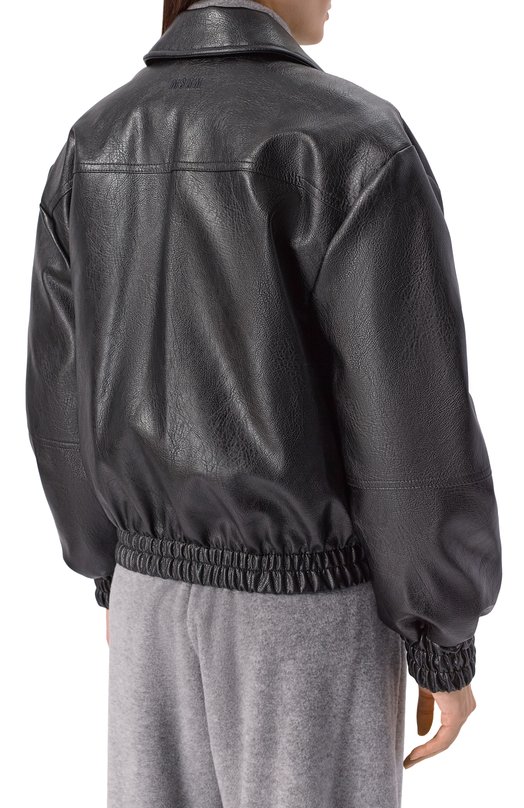 Бомбер из экокожи MSGM 3942MDH03X/257804 Чёрный  3942MDH03X/257804 Фото 4