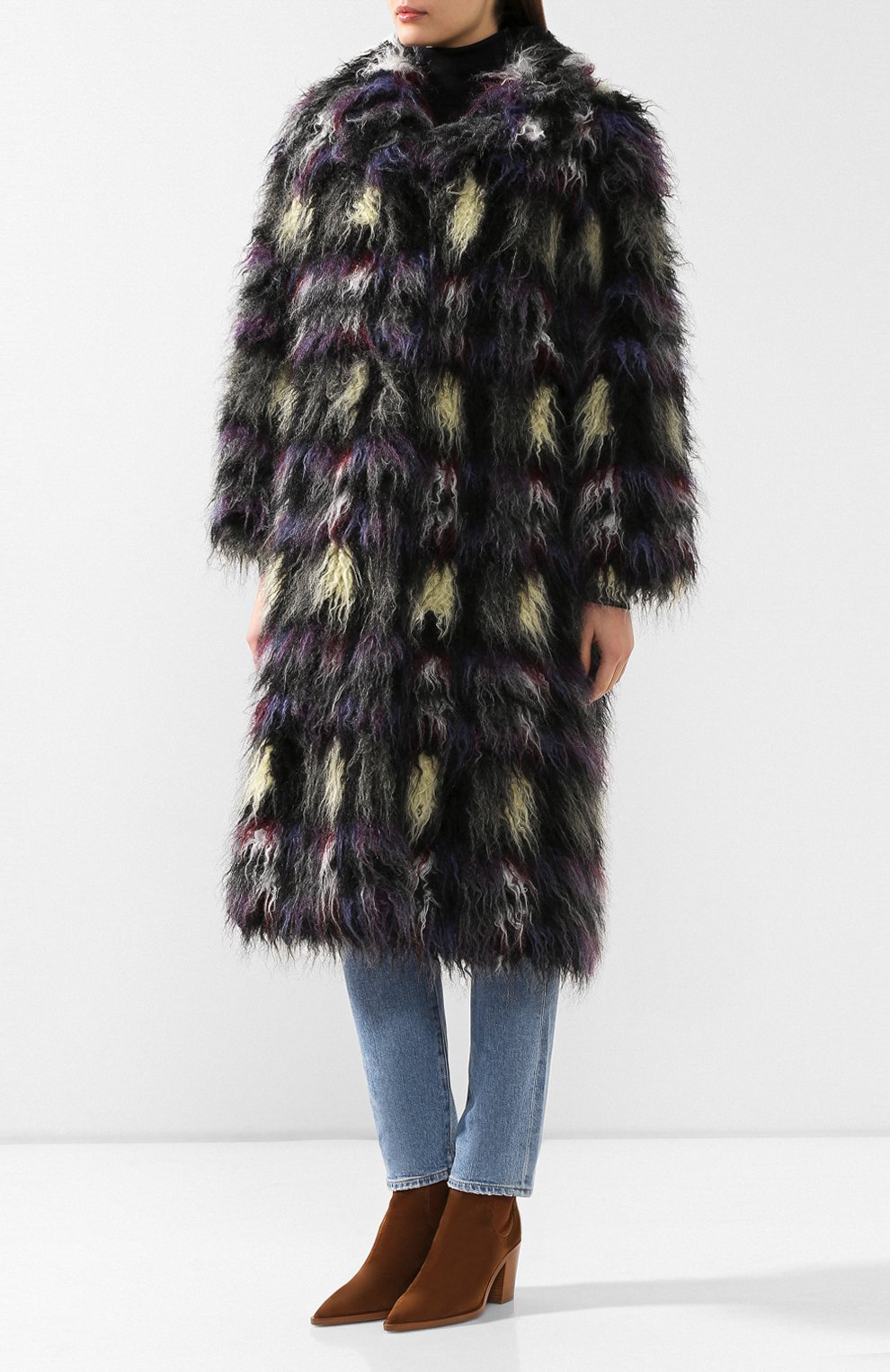 Шуба из экомеха KENZO разноцветного цвета по цене 96200 руб., арт. F962MA0235J6, фото 3 Шуба из экомеха KENZO, арт. F962MA0235J6, фото 3