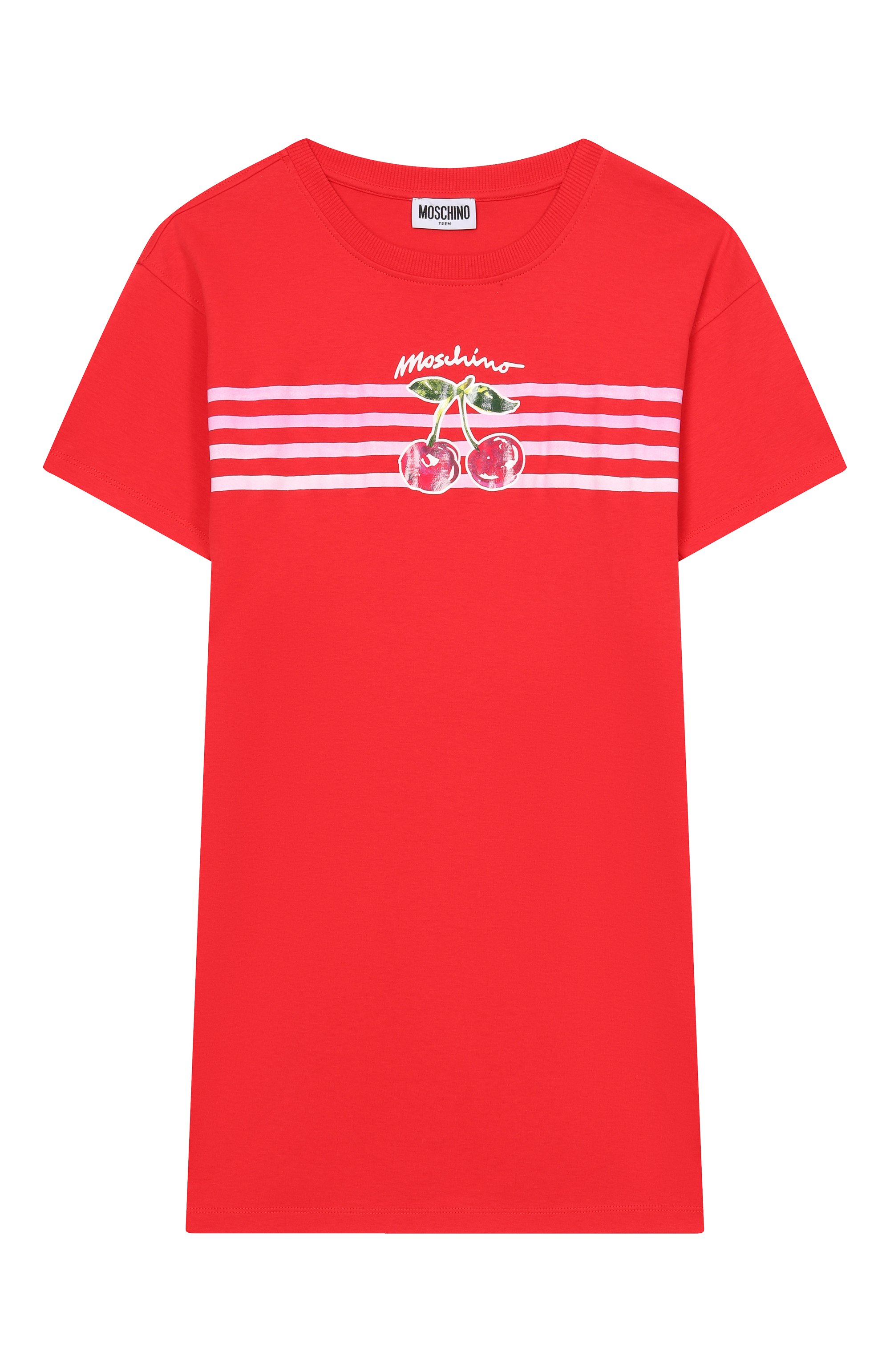 Хлопковое платье MOSCHINO красного цвета по цене 15750 руб., арт. HDV0HS/LAA43_001, фото 1 Хлопковое платье MOSCHINO, арт. HDV0HS/LAA43_001, фото 1