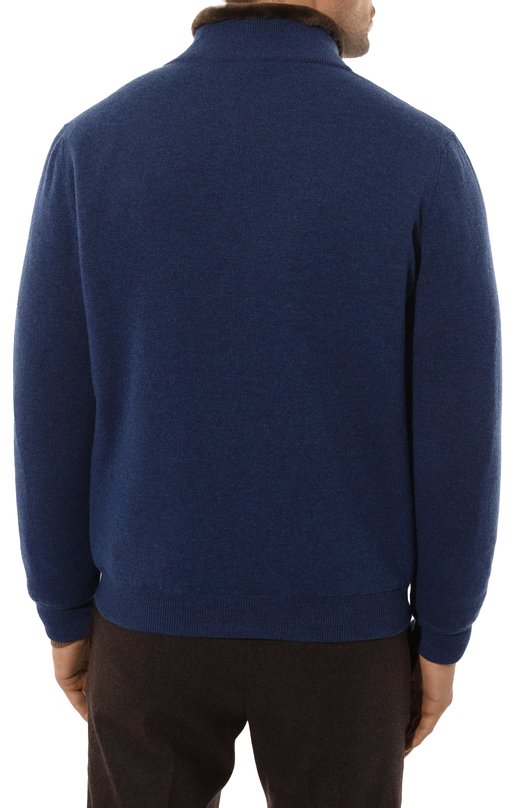 Кашемировый кардиган Kiton UMK1489S182 Синий  UMK1489S182 Фото 4