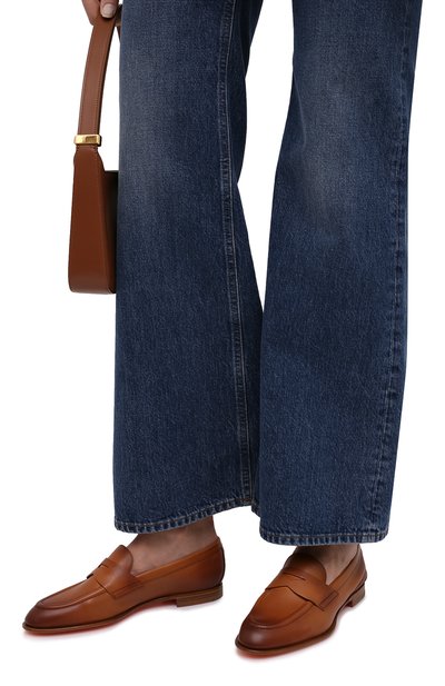 Кожаные лоферы SANTONI коричневого цвета по цене 69900 руб., арт. WUSF59962HAFSLGAC50, фото 3 Кожаные лоферы SANTONI, арт. WUSF59962HAFSLGAC50, фото 3