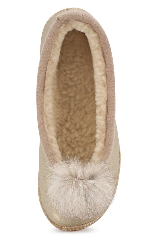 Домашние туфли из кожи Babbi Золотой, фото 4