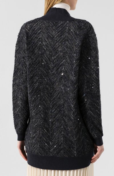 Кардиган BRUNELLO CUCINELLI темно-синего цвета по цене 376500 руб., арт. M7XR01806, фото 4 Кардиган BRUNELLO CUCINELLI, арт. M7XR01806, фото 4