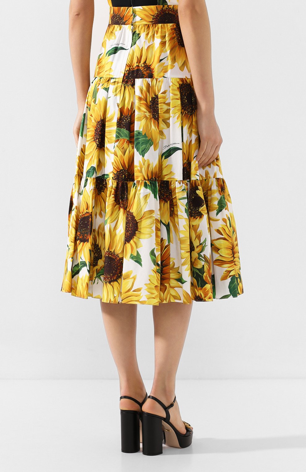 Хлопковая юбка DOLCE & GABBANA желтого цвета по цене 93900 руб., арт. F4BM0T/HS5EB, фото 4 Хлопковая юбка DOLCE & GABBANA, арт. F4BM0T/HS5EB, фото 4