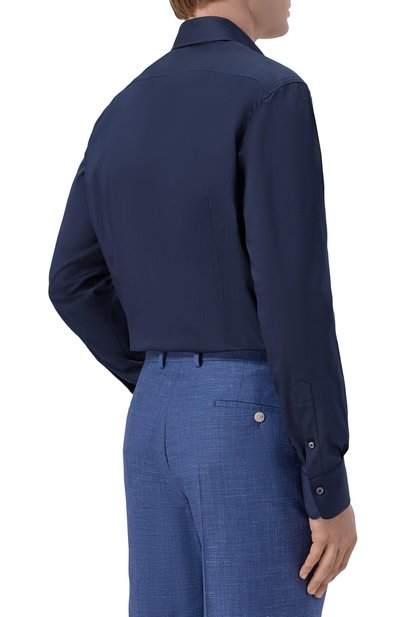 Хлопковая сорочка ALESSANDRO GHERARDI темно-синего цвета по цене 41050 руб., арт. BP1-3G-7T/M009, фото 4 Хлопковая сорочка ALESSANDRO GHERARDI, арт. BP1-3G-7T/M009, фото 4