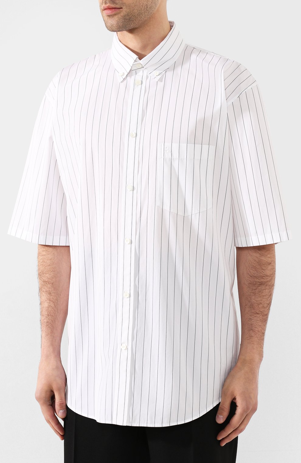 Хлопковая рубашка BALENCIAGA белого цвета по цене 49950 руб., арт. 621912/TIM35, фото 3 Хлопковая рубашка BALENCIAGA, арт. 621912/TIM35, фото 3