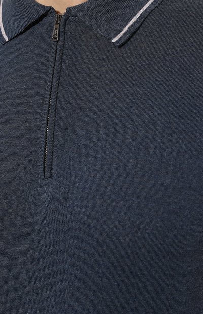 Хлопковое поло FIORONI синего цвета по цене 49700 руб., арт. MK24242C2, фото 5 Хлопковое поло FIORONI, арт. MK24242C2, фото 5