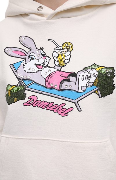 Хлопковое худи DOMREBEL молочного цвета по цене 36750 руб., арт. BUCKS/H00DIE/25SW/W, фото 5 Хлопковое худи DOMREBEL, арт. BUCKS/H00DIE/25SW/W, фото 5