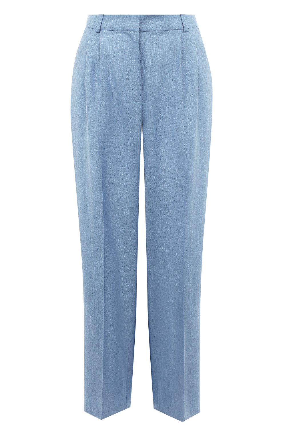 Брюки из шелка и шерсти AKHMADULLINA голубого цвета по цене 49900 руб., арт. 1123.3B003/S421, фото 1 Брюки из шелка и шерсти AKHMADULLINA, арт. 1123.3B003/S421, фото 1
