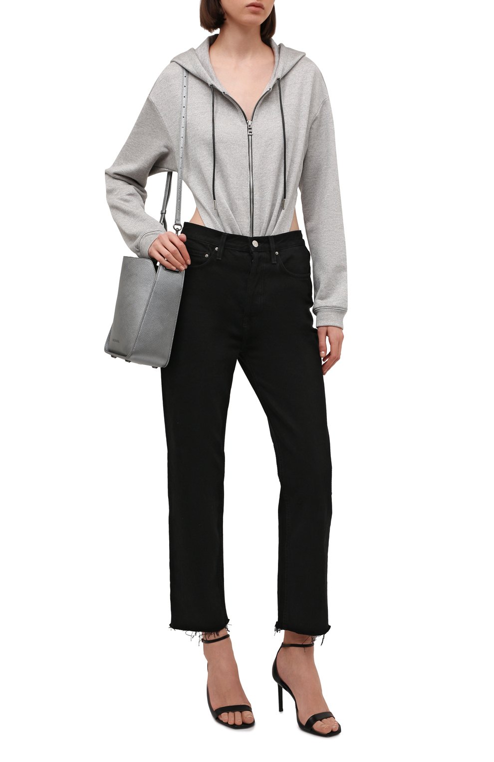 Хлопковое боди RTA серого цвета по цене 41250 руб., арт. WH21-A786-7274LTGRY, фото 2 Хлопковое боди RTA, арт. WH21-A786-7274LTGRY, фото 2