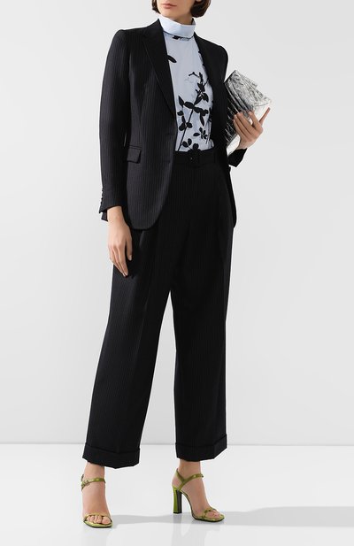 Шерстяные брюки DRIES VAN NOTEN темно-синего цвета по цене 46000 руб., арт. 192-10915-8182, фото 2 Шерстяные брюки DRIES VAN NOTEN, арт. 192-10915-8182, фото 2