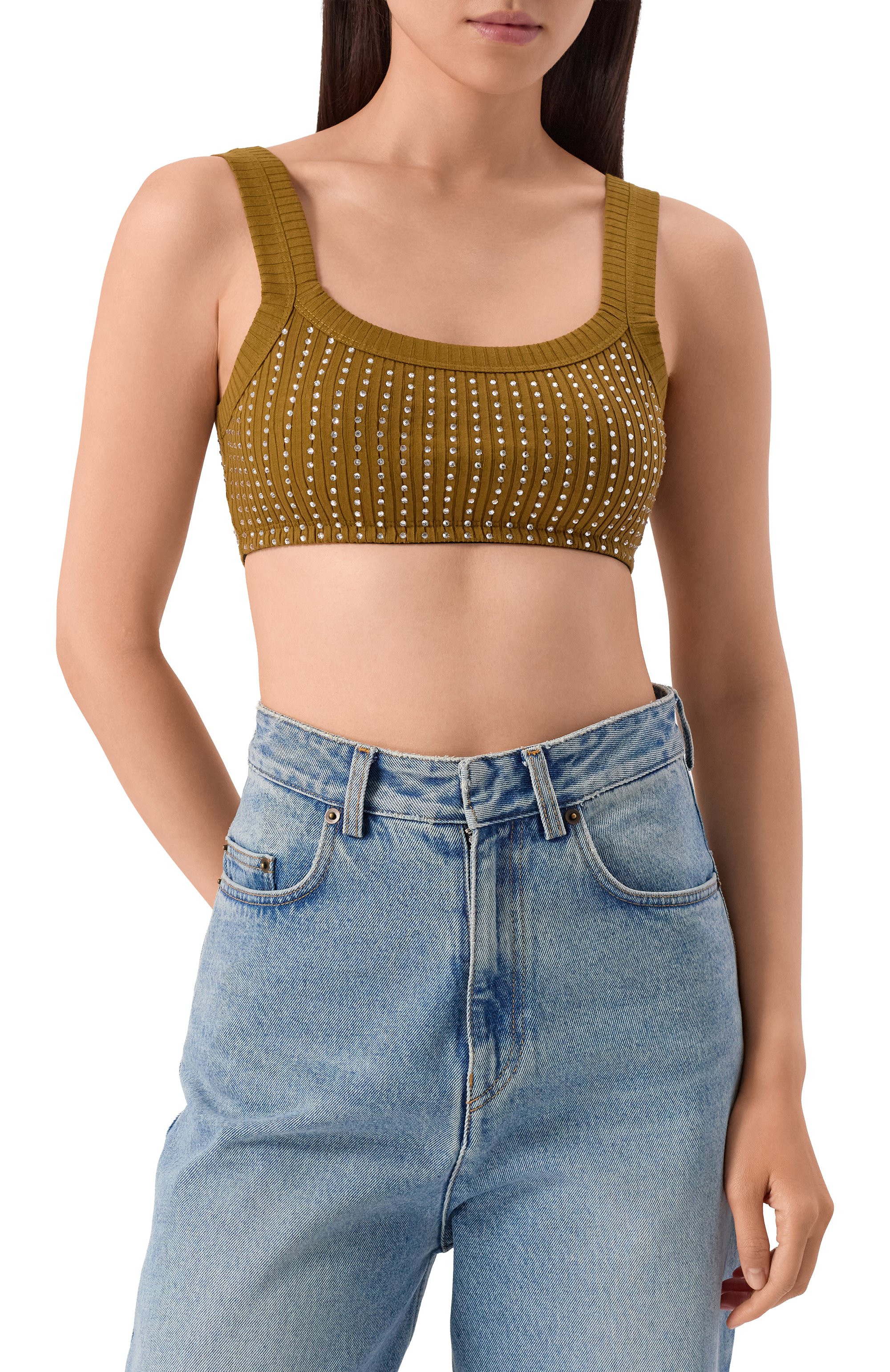 Топ с отделкой стра�зами THE ATTICO, арт. 251WCL00006/JJJ051TR, фото 3