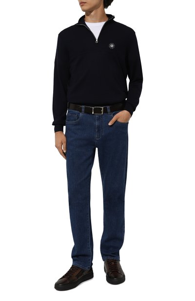 Кожаные кеды gloria SANTONI, арт. MBGG22018SM0RG0N, фото 2