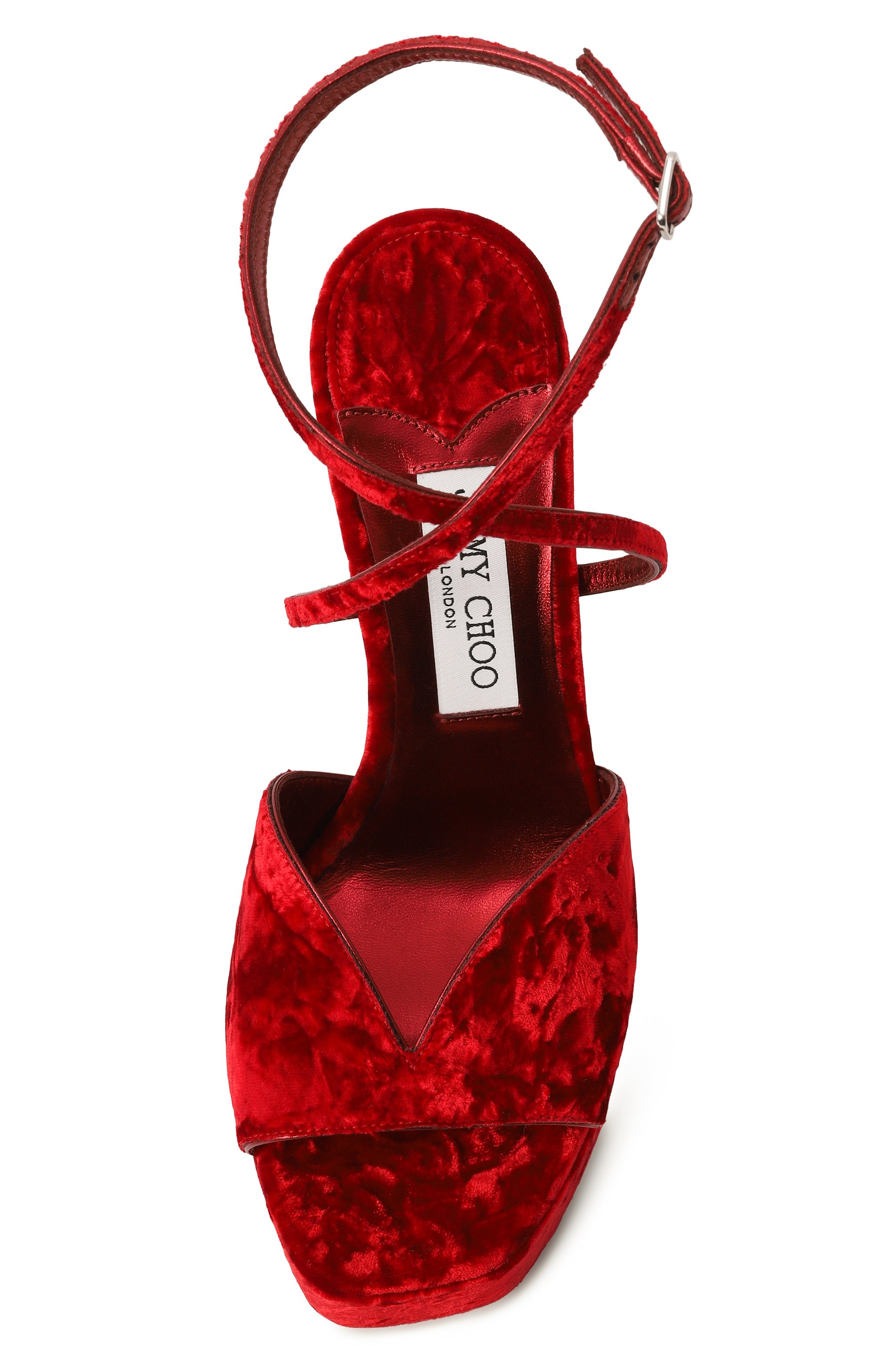 Текстильные босоножки karli 125 JIMMY CHOO, арт. KARLI/PF 125/RDV, фото 6