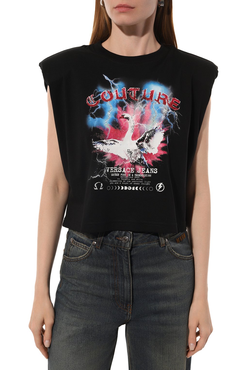 Хлопковая футболка VERSACE JEANS COUTURE, арт. 77HAHL05/CJ01L, фото 3