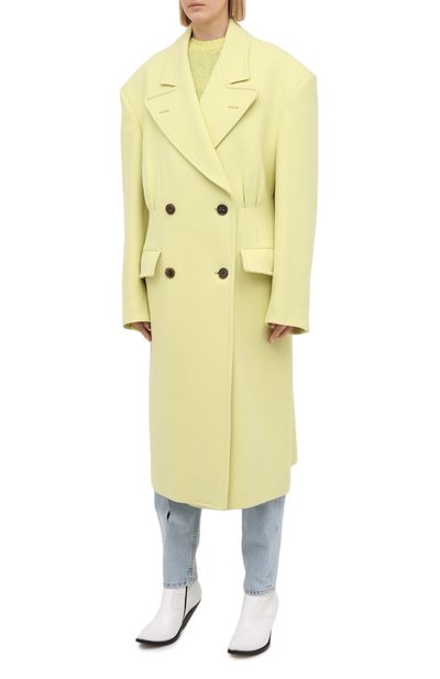 Шерстяное пальто MAISON MARGIELA светло-зеленого цвета по цене 262000 руб., арт. S29AA0257/S53206, фото 3 Шерстяное пальто MAISON MARGIELA, арт. S29AA0257/S53206, фото 3