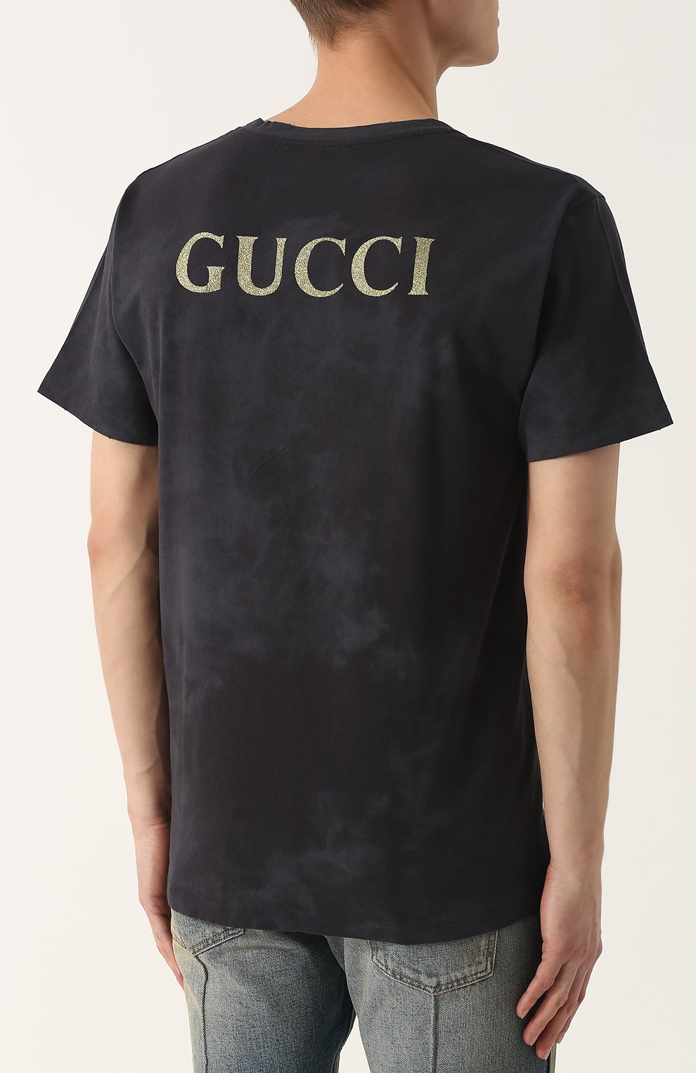Хлопковая футболка с принтом GUCCI, арт. 493117/X3H43, фото 4