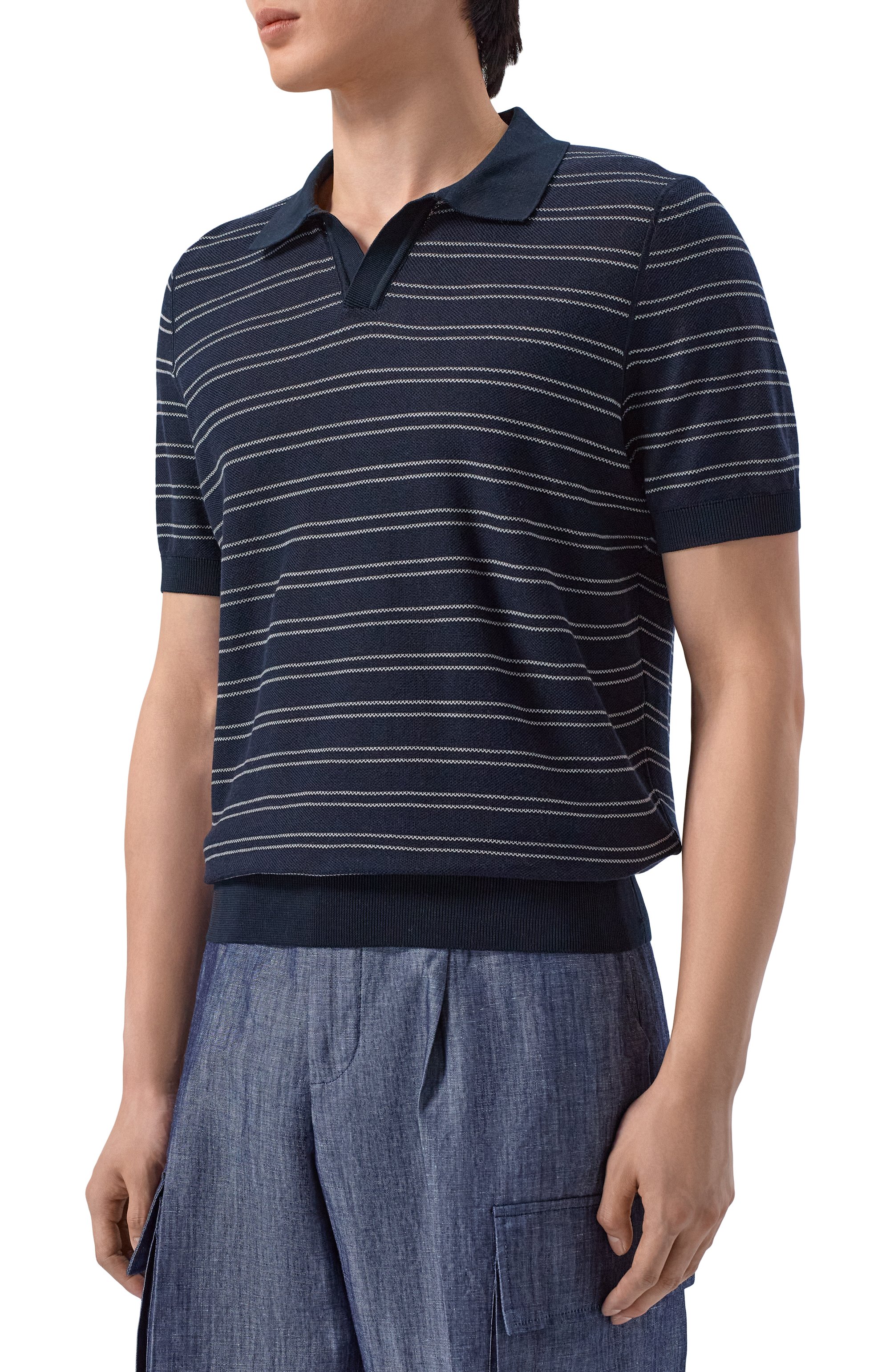 Поло из хлопка и лиоцелла BOSS, арт. 50560483, фото 3