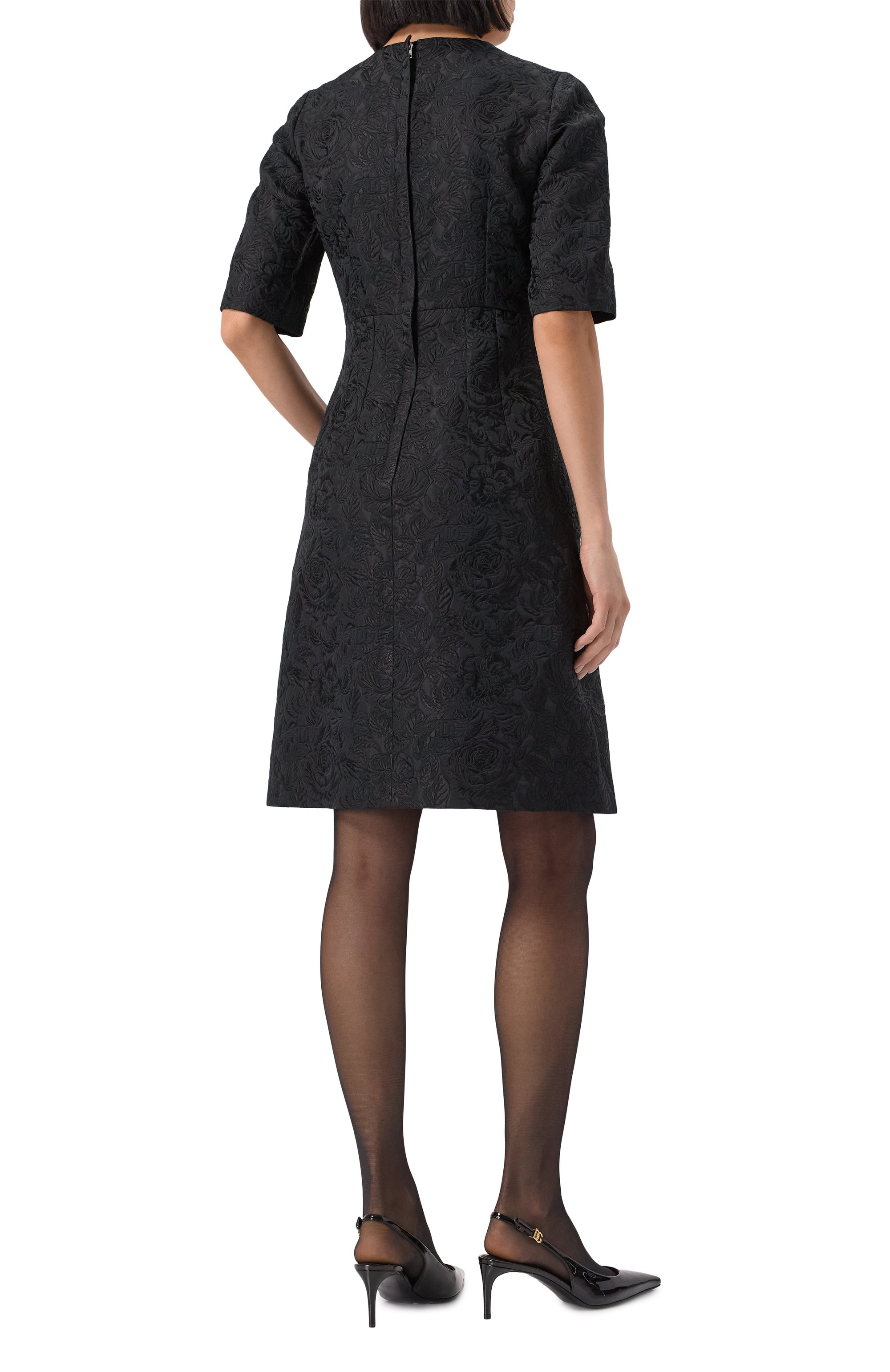 Платье из хлопка и шелка DOLCE & GABBANA, арт. F6ARLT/GDCSS, фото 4