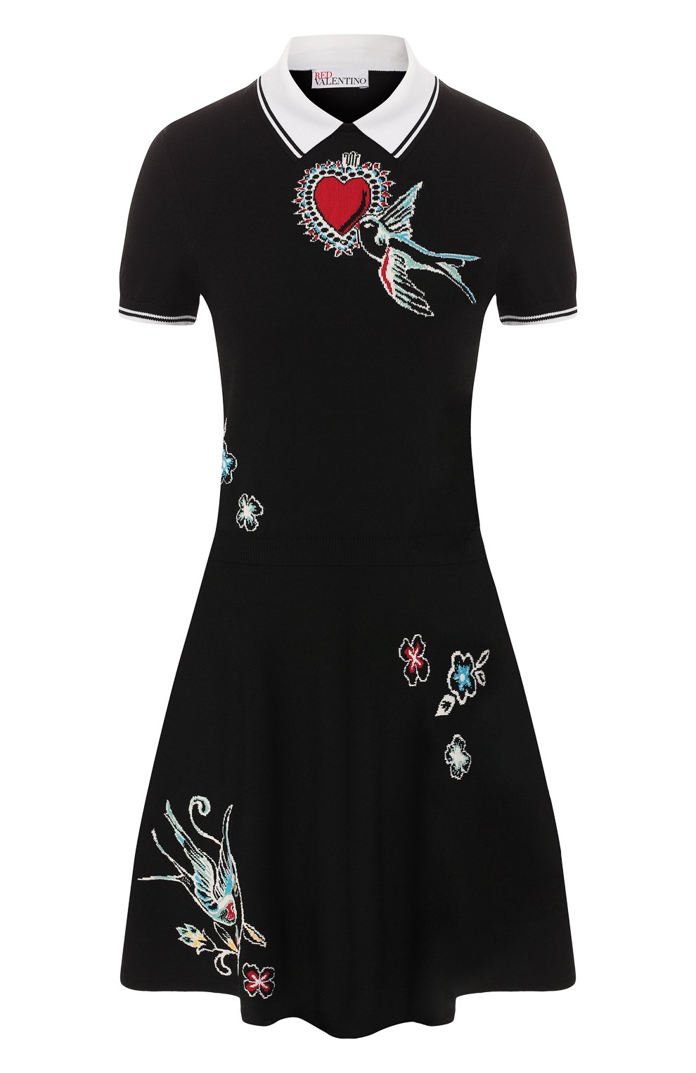 Платье из вискозы REDVALENTINO черного цвета по цене 42800 руб., арт. RR0KDA46/QBE, фото 1 Платье из вискозы REDVALENTINO, арт. RR0KDA46/QBE, фото 1