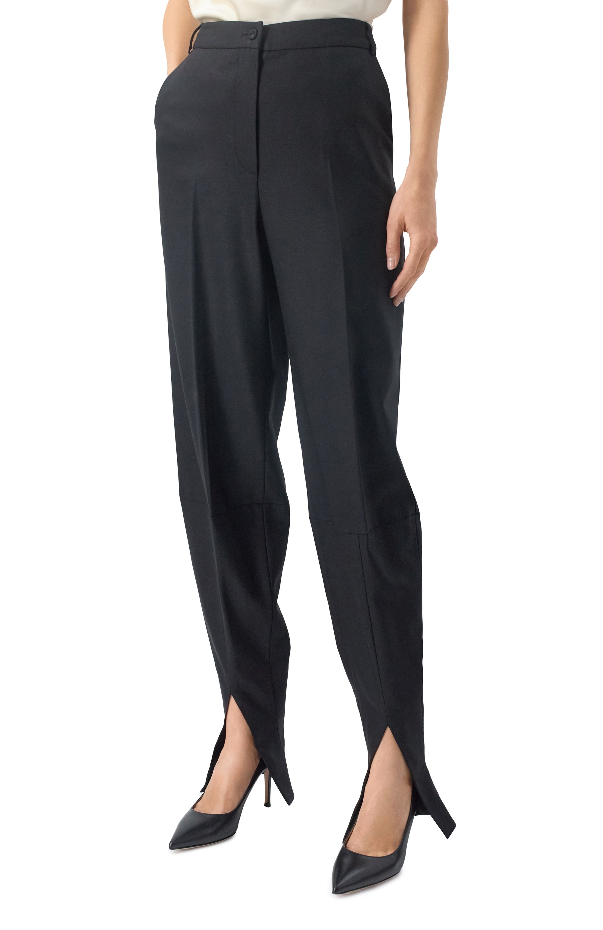 Шерстяные брюки PERVERT черного цвета по цене 22500 руб., арт. PE24/PA05/60-08, фото 3 Шерстяные брюки PERVERT, арт. PE24/PA05/60-08, фото 3